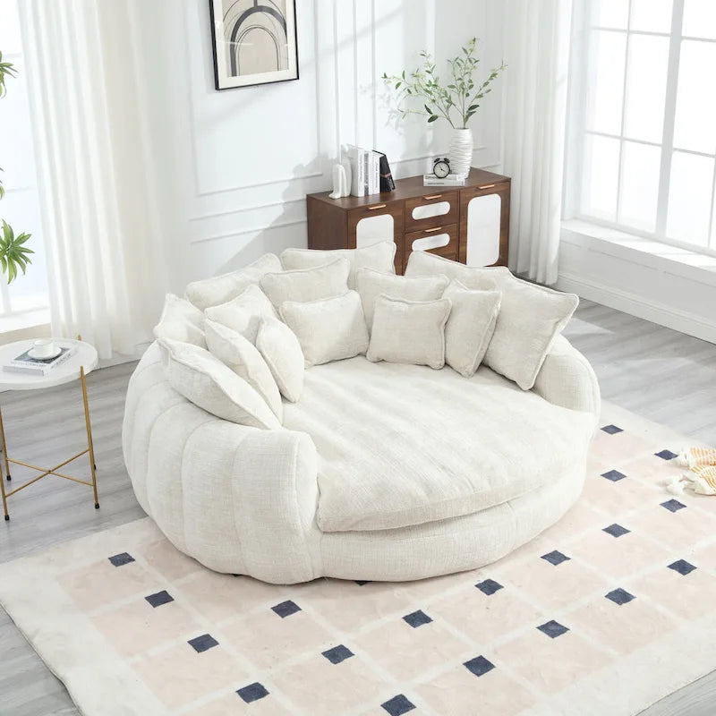 Wygodna dwuosobowa sofa z funkcją spania typu Loaf, duża sofa z funkcją spania i podłokietnikami