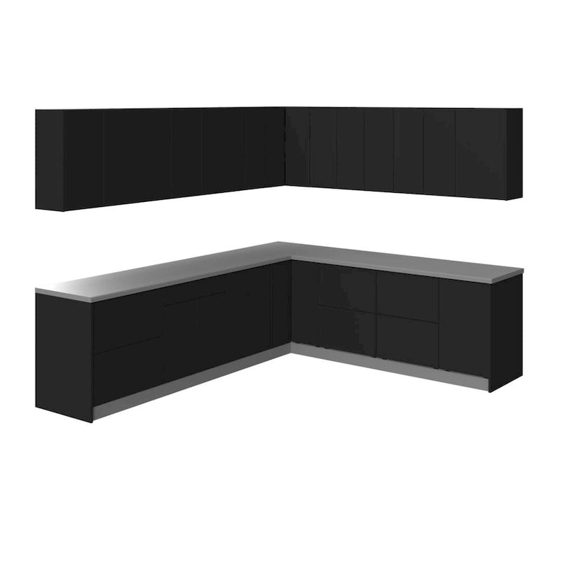 Kuchnia Kolekcja Nowoczesna Kolor Czarny Podstawa Rozmiar 10x8,5Ft Szerokość - 102x120