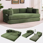 Rozkładana sofa 5 w 1, modułowa kanapa 78,8" z sztruksu z solidną ramą, wielofunkcyjny futon do małych przestrzeni, salonu i pokoju gościnnego