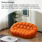Dwuosobowa sofa typu bubble, zakrzywiona, o strukturze plastra miodu, z tkaniny 3D, do salonu, pokoju dziennego, mieszkania