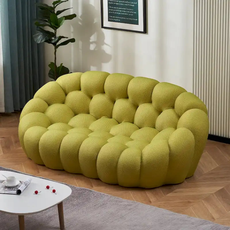 Dwuosobowa sofa typu bubble, zakrzywiona, o strukturze plastra miodu, z tkaniny 3D, do salonu, pokoju dziennego, mieszkania