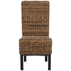 Zestaw 2 krzeseł jadalnianych z naturalnej wikliny, 48 szer. x 56 gł. x 104 wys. cm, styl boho coastal