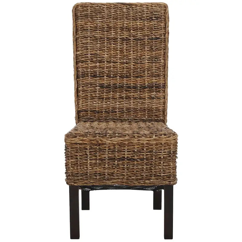 Zestaw 2 krzeseł jadalnianych z naturalnej wikliny, 48 szer. x 56 gł. x 104 wys. cm, styl boho coastal