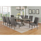 9-częściowy rustykalny rozkładany zestaw jadalniany w kolorze szarym Best Quality Furniture
