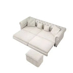 Rozkładana sofa 3 w 1 Whisen Velvet typu king-size z ruchomym podnóżkiem i pikowanym wzorem