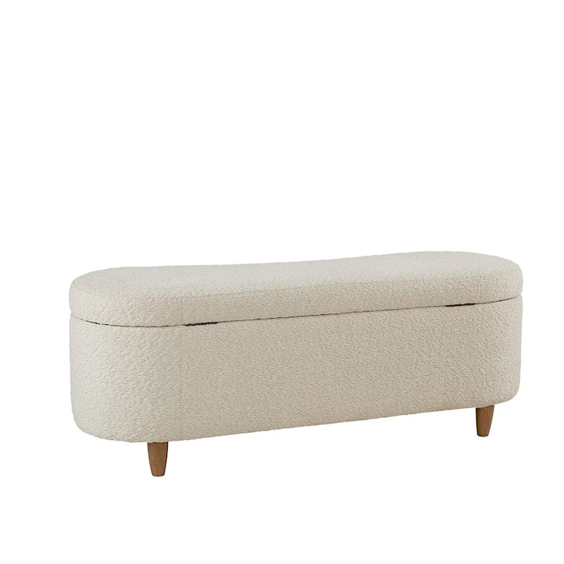 Ławka ze schowkiem i otwieranym wiekiem INK+IVY Bailey, taupe, boucle