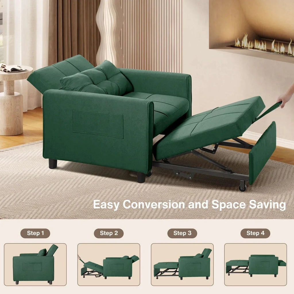 Wielofunkcyjna sofa 3 w 1 z funkcją spania, rozkładany fotel, składane łóżko do salonu