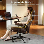 HOMLUX Wysokie krzesło biurowe z funkcją odchylania, ergonomiczne krzesło biurkowe z wygodnym podparciem lędźwi i karku