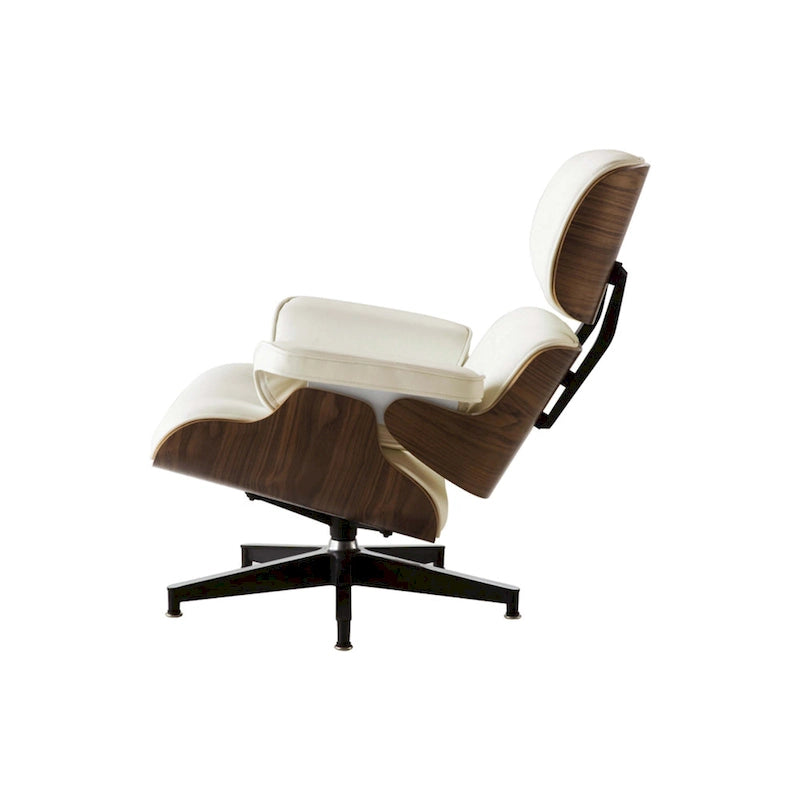 Skórzany fotel wypoczynkowy typu lounge w stylu Mid-Century Modern z funkcją rozkładania