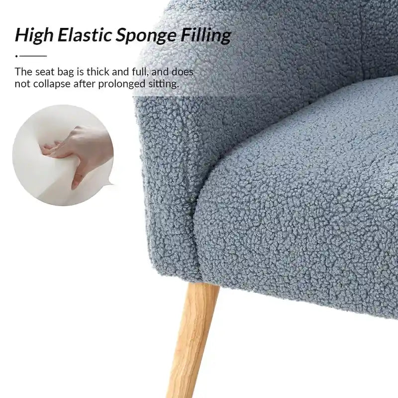 Zestaw 2 foteli Sheila Modern 30 W Boucle z nogami z litego drewna od HULALA HOME