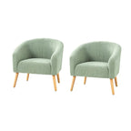 Zestaw 2 foteli Sheila Modern 30 W Boucle z nogami z litego drewna od HULALA HOME