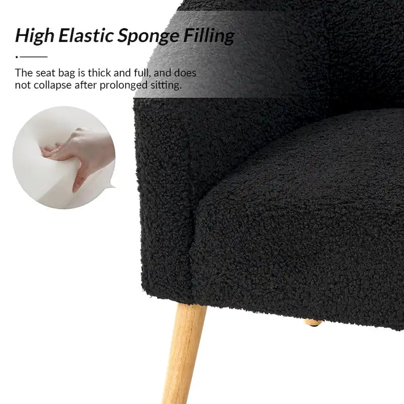 Zestaw 2 foteli Sheila Modern 30 W Boucle z nogami z litego drewna od HULALA HOME