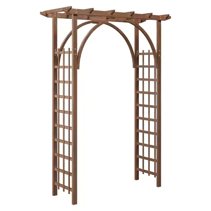 Solidny drewniany łuk ogrodowy 85 – zewnętrzna pergola na rośliny pnące, na ślub/patio/trawnik/podwórze, łatwy montaż