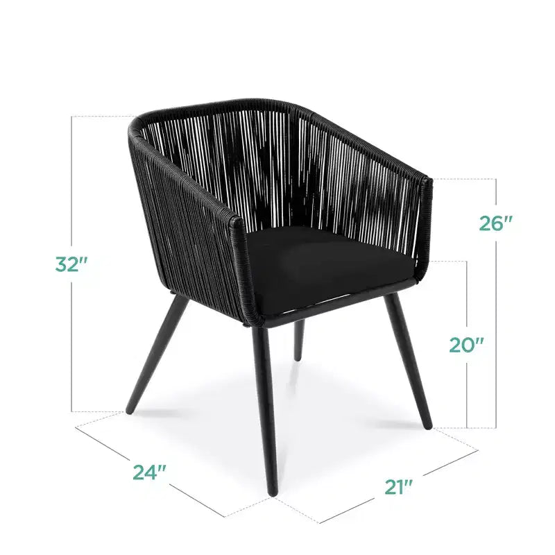 Best Choice Products Zestaw 2 krzeseł do jadalni na taras z plecionego rattanu, nośność 250 lb