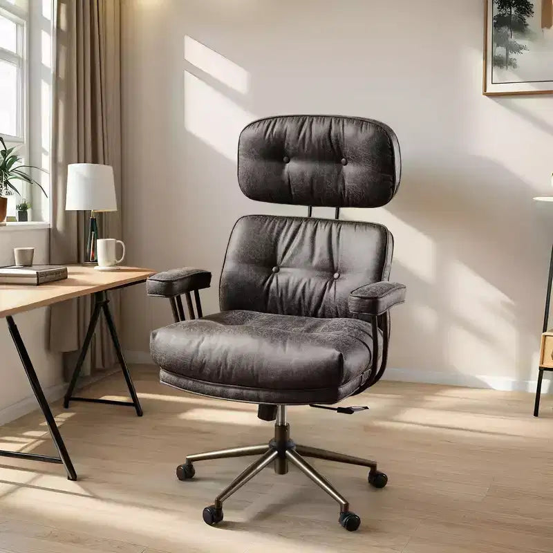 HOMLUX Wysokie krzesło biurowe z funkcją odchylania, ergonomiczne krzesło biurkowe z wygodnym podparciem lędźwi i karku