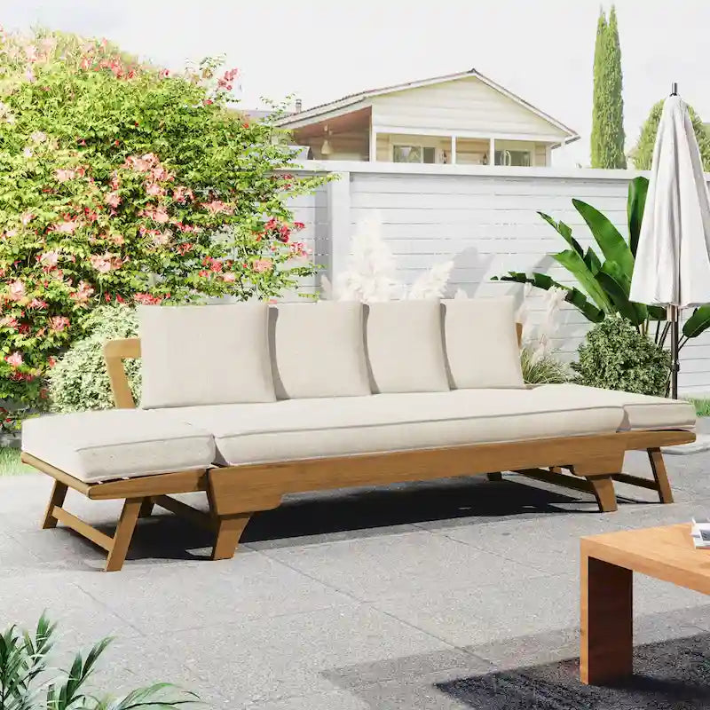 Sofa wypoczynkowa typu daybed na taras zewnętrzny