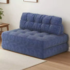 Rozkładana sofa futon z miękkiego sztruksu, składane łóżko podłogowe z poduszką i oparciem
