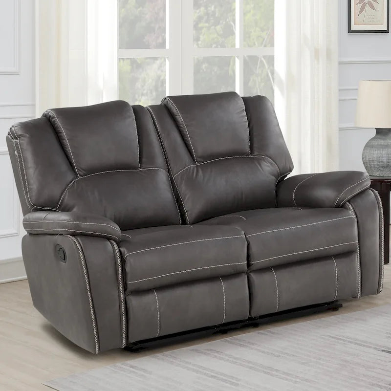 Dwuosobowa sofa rozkładana ręcznie Steve Silver Kameryn ze skóry ekologicznej