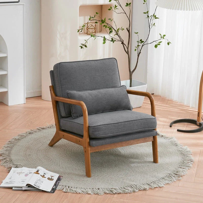 Tapicerowany fotel w stylu Mid-Century Modern