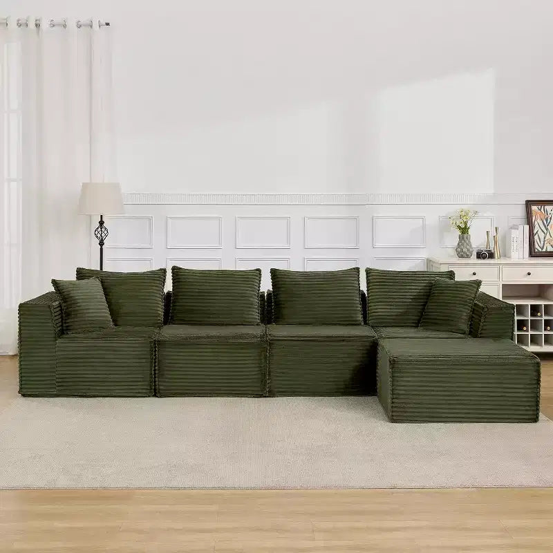 107/ 137 Modułowa narożna sofa Cloud,Sofa głęboka bezszkieletowa,Rozkładane wygodne sofy podłogowe z otomanami i pianką memory
