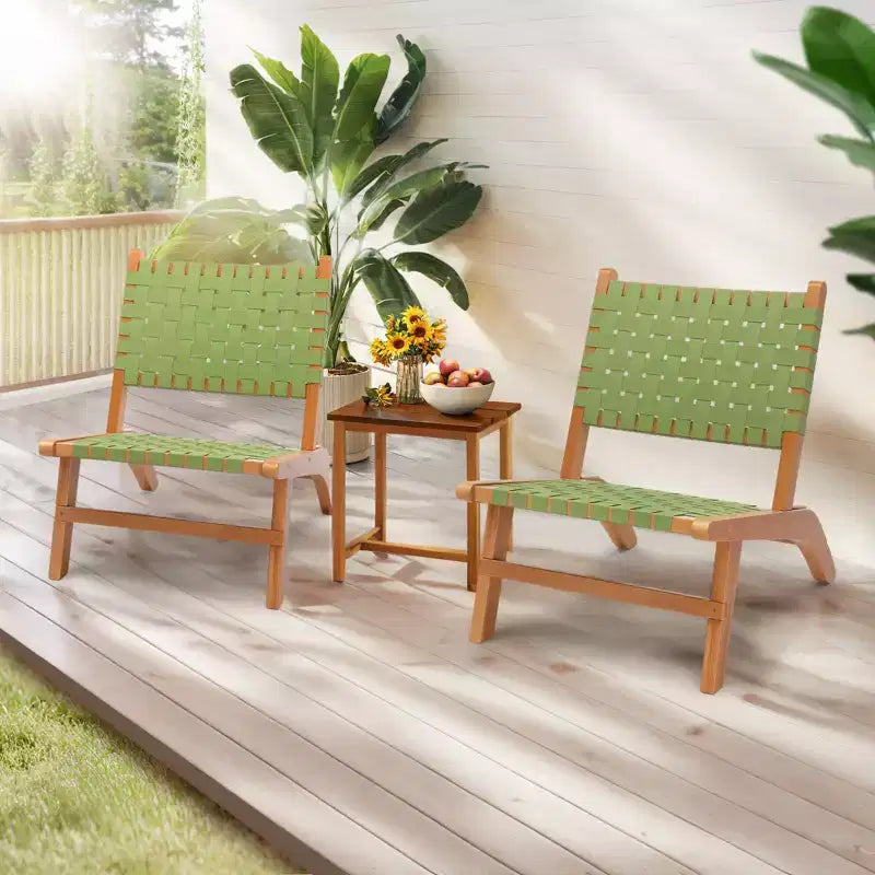 Karl Home | Fotel ogrodowy z litego drewna z ręcznie plecionym oparciem i siedziskiem