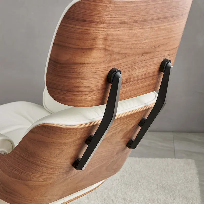 Skórzany fotel wypoczynkowy typu lounge w stylu Mid-Century Modern z funkcją rozkładania