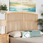 Malvina Nowoczesne Boho Nasuwane na Ścianę Łóżko z Rattanem – Queen Size