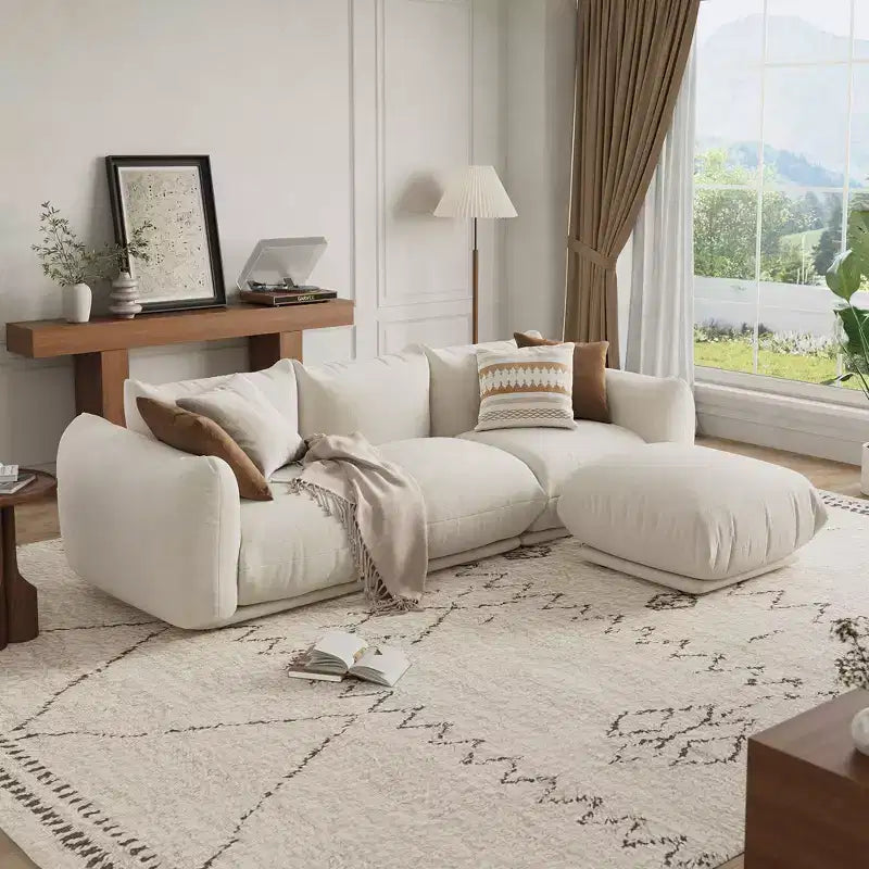 Bezkostna sofa dwuosobowa – nie wymaga montażu, puszysta sofa typu cloud z chenille’u o szerokości 75,2 cala i głębokości siedziska 23,2 cala do małych przestrzeni (zielona)