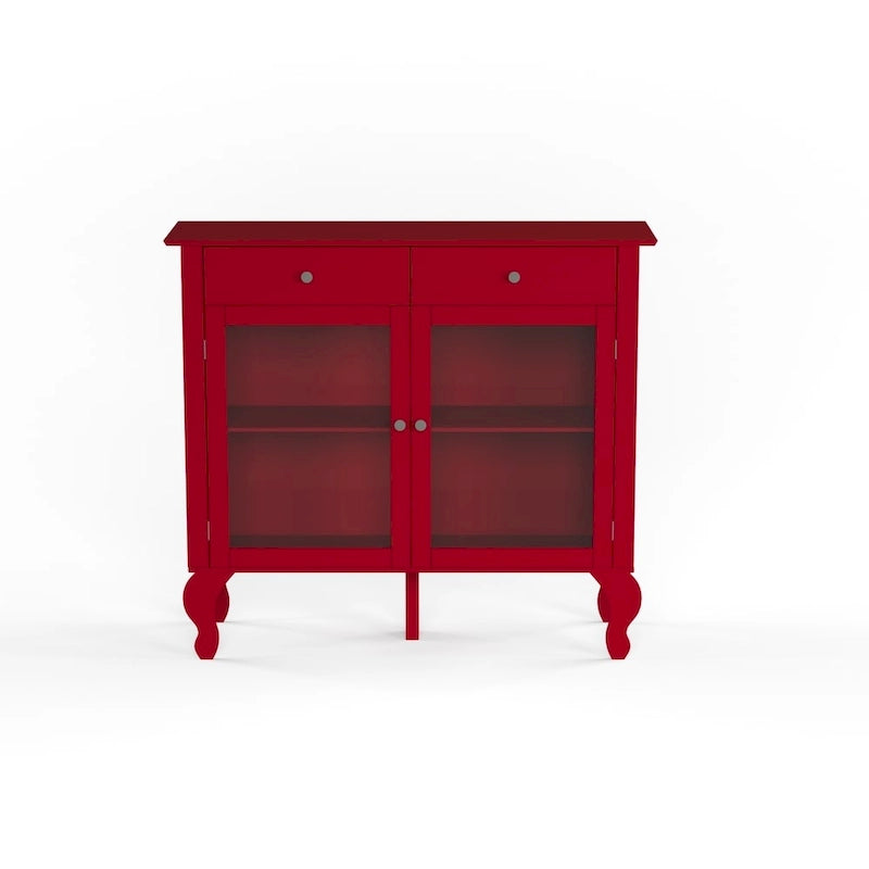 Komoda/buffet Copper Grove Rawdon z przeszklonym frontem