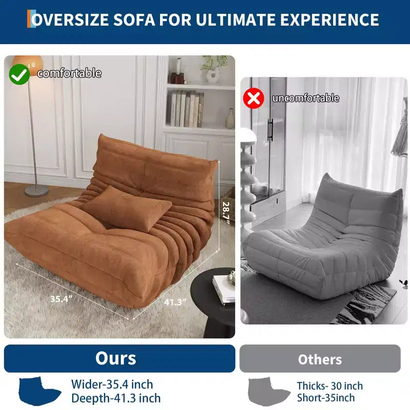 Modułowa sofa segmentowa, sofa Togo z głębokim siedziskiem