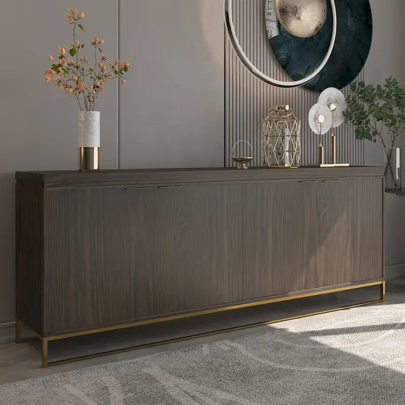 Drewniana 4-drzwiowa szafka ozdobna Clihome Furniture