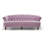 Sofa Chesterfield La Rosa 84 w stylu Mid-Century Modern, tapicerowana aksamitem i przeszywana głęboko