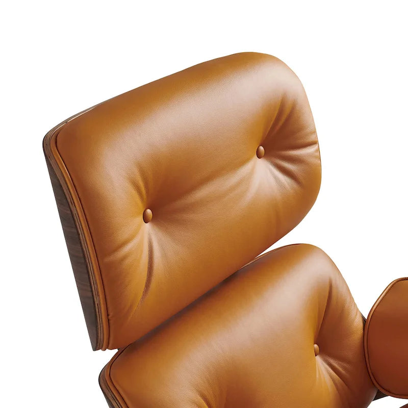 Skórzany fotel wypoczynkowy typu lounge w stylu Mid-Century Modern z funkcją rozkładania