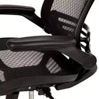 Obrotowe krzesło biurowe gabinetowe Flash Furniture z przezroczystej siatki, z zagłówkiem do połowy pleców i podnoszonymi podłokietnikami