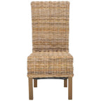 Zestaw 2 krzeseł jadalnianych z naturalnej wikliny, 48 szer. x 56 gł. x 104 wys. cm, styl boho coastal