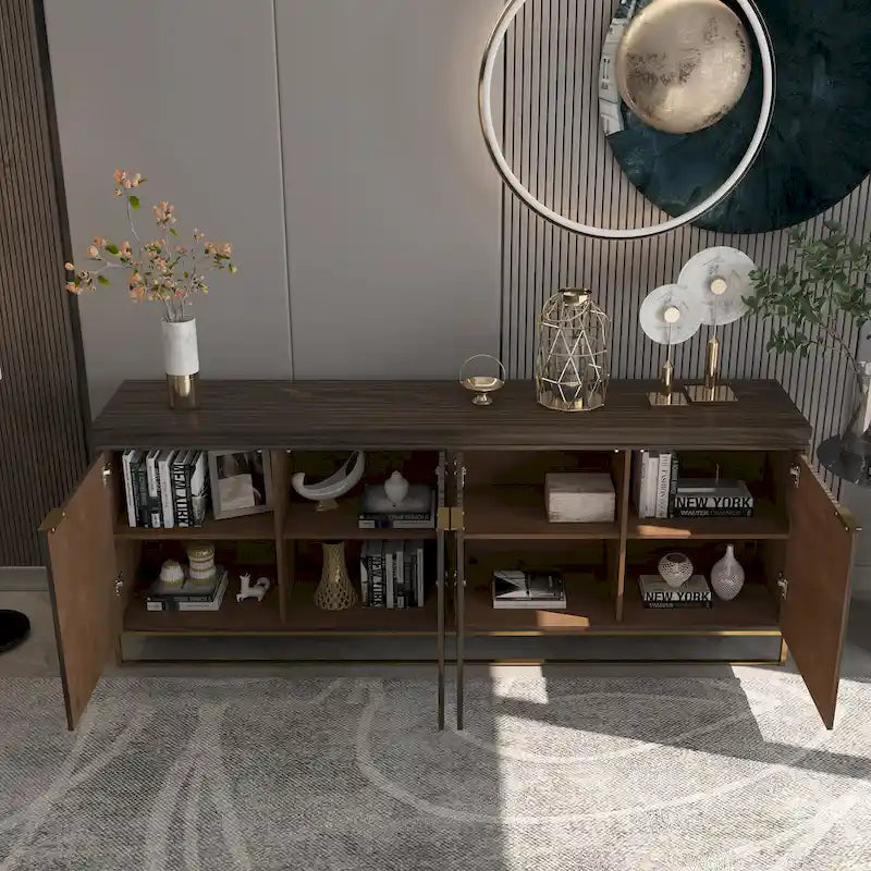 Drewniana 4-drzwiowa szafka ozdobna Clihome Furniture