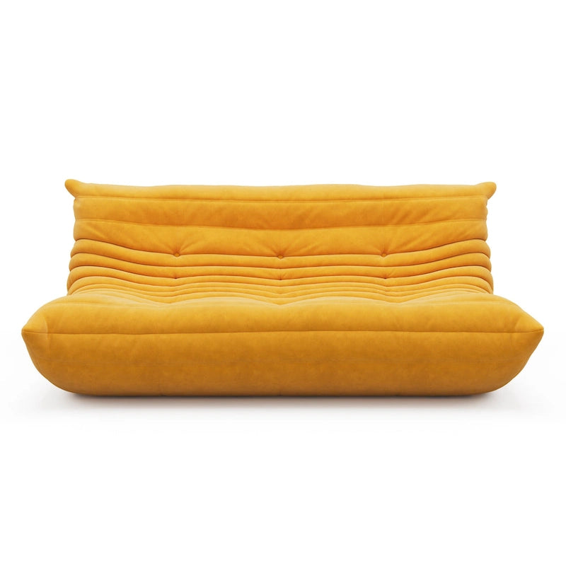 3-osobowa narożna sofa podłogowa z materiału zamszowego do salonu