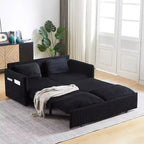 64,5-calowa rozkładana sofa 3 w 1 z sztruksu z funkcją spania